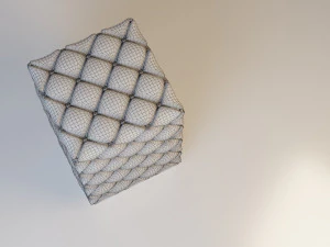 leather classic pouf-sofa 3D Model