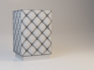leather classic pouf-sofa 3D Model