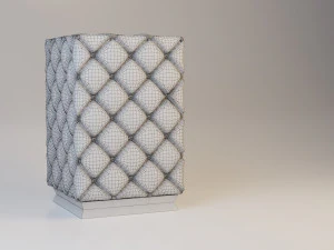 leather classic pouf-sofa 3D Model