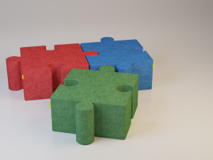 textile modern pouf-sofa 3D Model