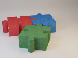 textile modern pouf-sofa 3D Model