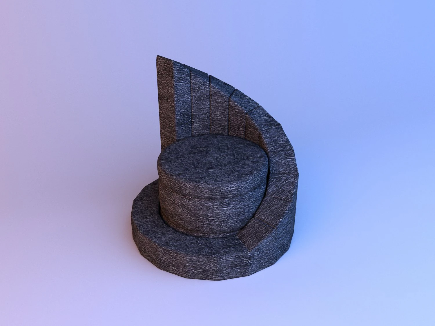 modern leather pouf-sofa 3D Model .c4d .max .obj .3ds .fbx .stl .blend 