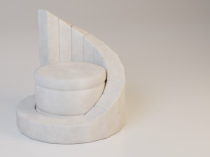 modern leather pouf-sofa 3D Model