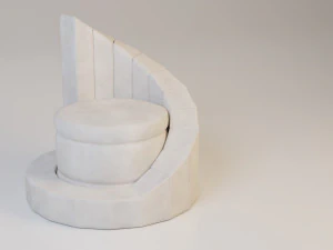modern leather pouf-sofa 3D Model