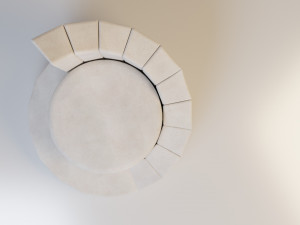 modern leather pouf-sofa 3D Model