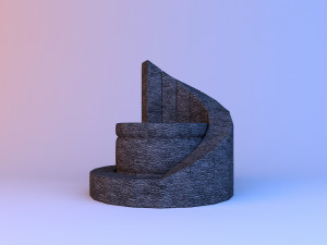 modern leather pouf-sofa 3D Model