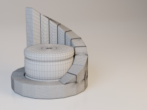 modern leather pouf-sofa 3D Model