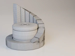 modern leather pouf-sofa 3D Model