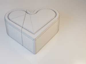 modern leather pouf heart-sofa Model 3D
