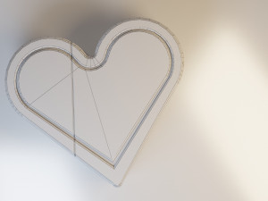 modern leather pouf heart-sofa Model 3D