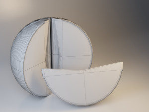 modern pouf of textiles apple-sofa 3D 模型