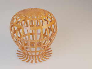 classic copper-brass pouf-sofa 3D Model