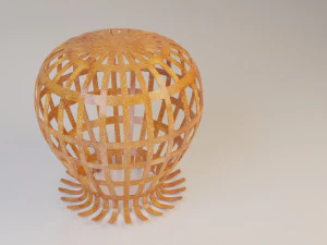 classic copper-brass pouf-sofa 3D Model