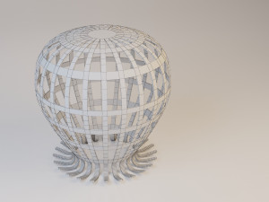 classic copper-brass pouf-sofa 3D Model