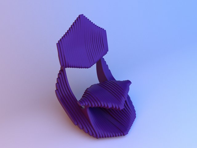 modern parametric plastic chair 3Dモデル .c4d .max .obj .3ds .fbx .stl .blend 