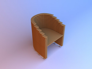 parametric wood classic chair 3D-Modell