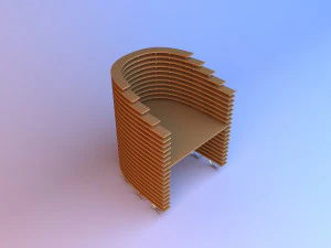 参数化实木经典椅 3D 模型