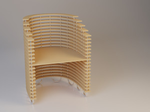 parametric wood classic chair 3D 모델