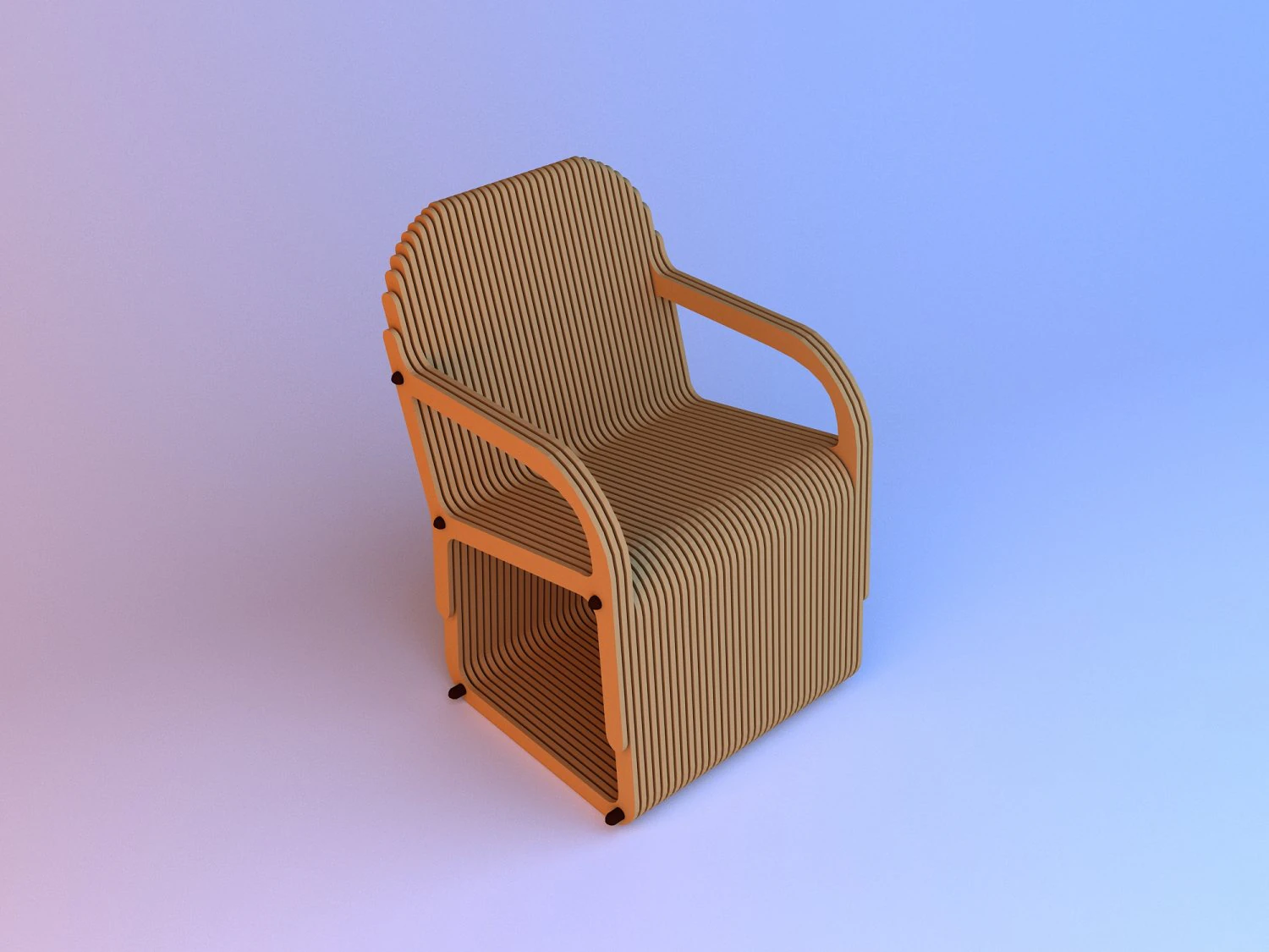 chair parametric wood loft 3D Model .c4d .max .obj .3ds .fbx .stl .blend