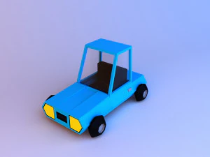 мультфильм машина низкополигональная низкополигональная 3D Модель