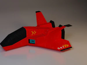 nave espacial brinquedo low-poly Modelo 3D