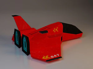 nave espacial brinquedo low-poly Modelo 3D