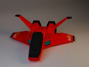 nave espacial brinquedo low-poly Modelo 3D