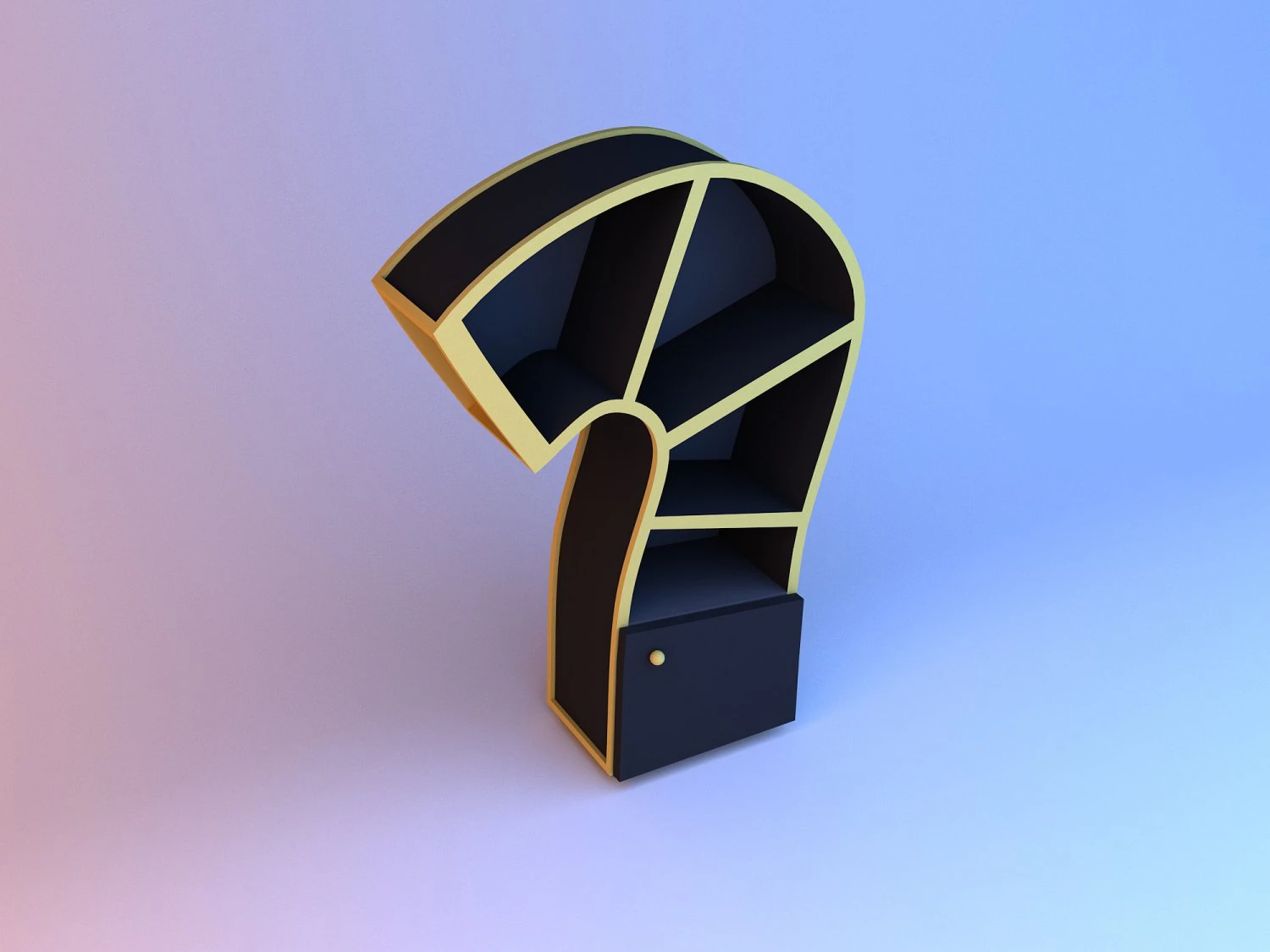 stylish cupboard with a lamp 3D Model .c4d .max .obj .3ds .fbx .stl .blend 