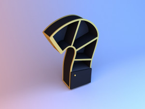 stylish cupboard with a lamp 3D Model