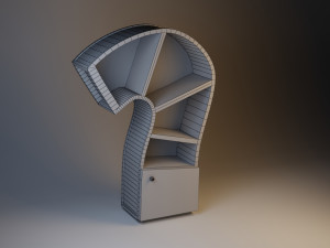 stylish cupboard with a lamp 3D 模型