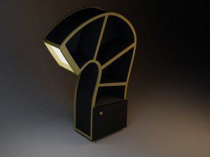 stylish cupboard with a lamp 3D 模型