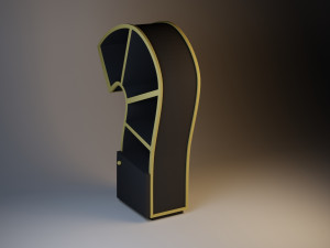 stylish cupboard with a lamp 3D 模型