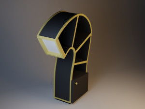 stylish cupboard with a lamp 3D 模型