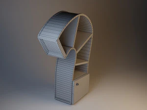 stylish cupboard with a lamp 3D Model