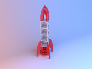 retro rocket ship cupboard 3D Model