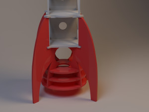 retro rocket ship cupboard 3D Model