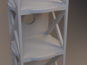 retro rocket ship cupboard 3D Model