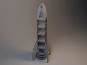 retro rocket ship cupboard 3D Model