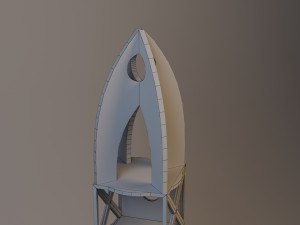retro rocket ship cupboard 3D Model