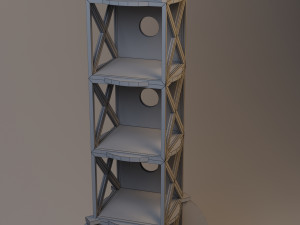retro rocket ship cupboard 3D Model