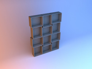 cupboard from wooden drawers 3D Model