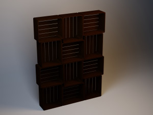 cupboard from wooden drawers Model 3D
