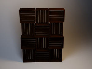 cupboard from wooden drawers Model 3D