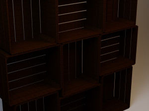 cupboard from wooden drawers Model 3D