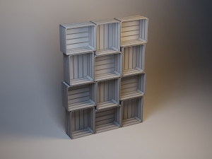cupboard from wooden drawers Model 3D