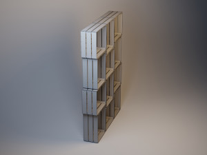 cupboard from wooden drawers Model 3D