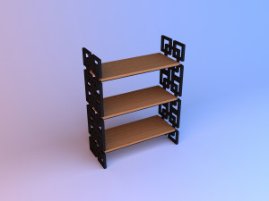 wood metal shelving-cupboard 3D Model