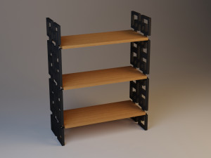 wood metal shelving-cupboard 3D-Modell