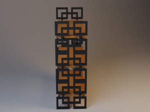 wood metal shelving-cupboard 3D-Modell