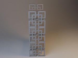 wood metal shelving-cupboard 3D-Modell